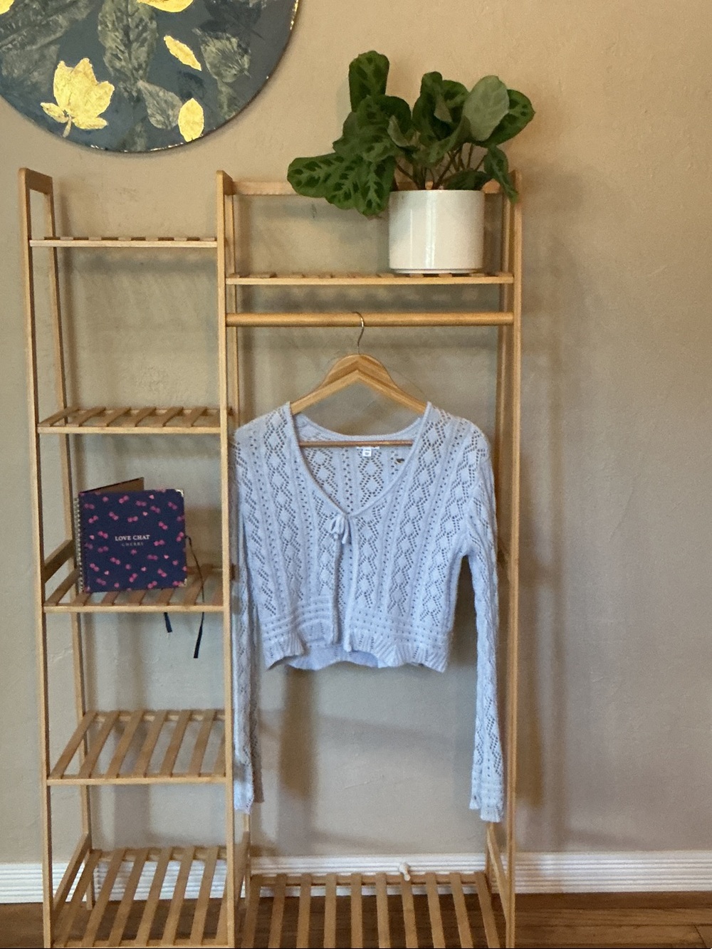 art class Light Blue Knit Tie-Front Cardigan Sweater